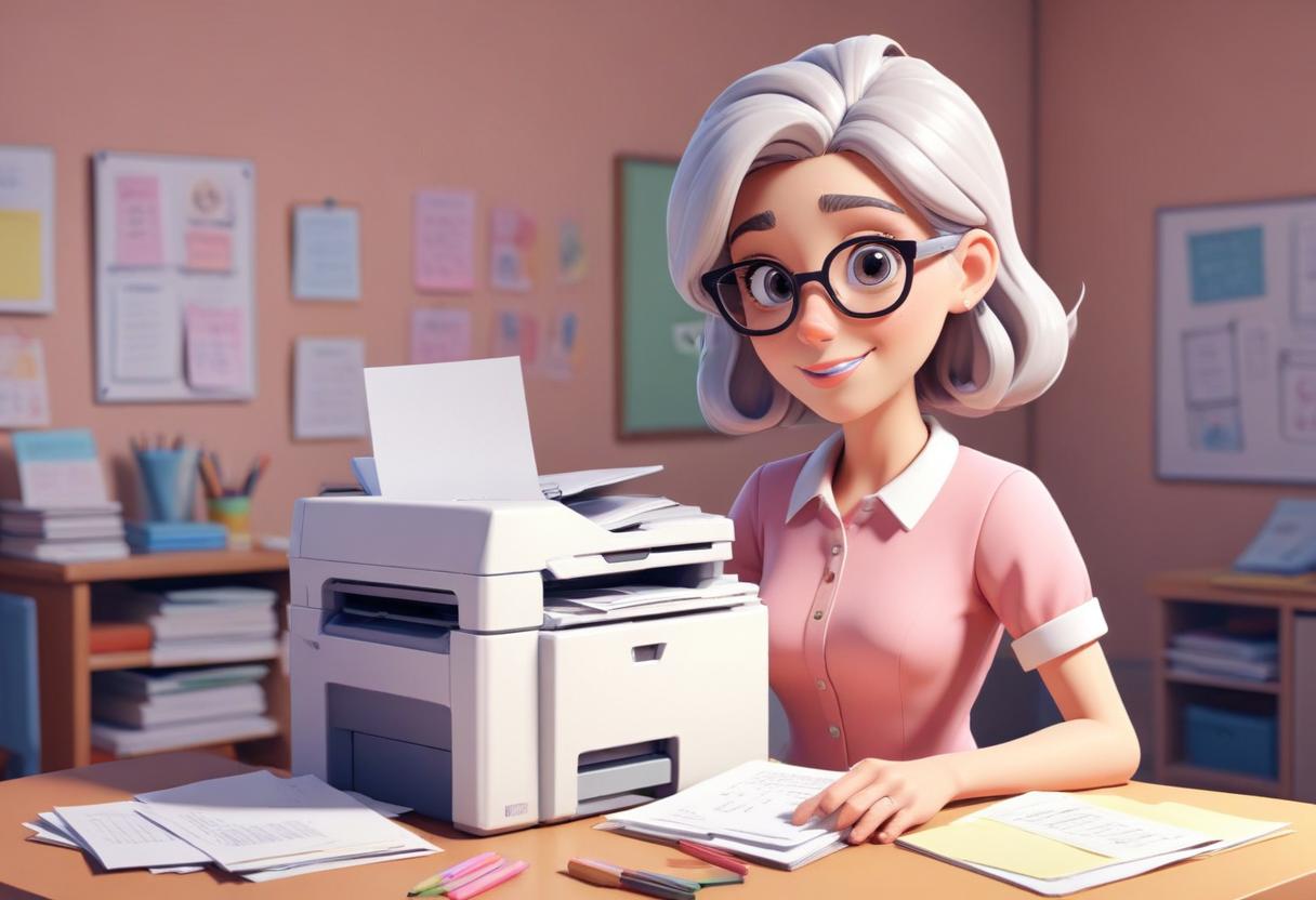 Teacher photocopying sheets
